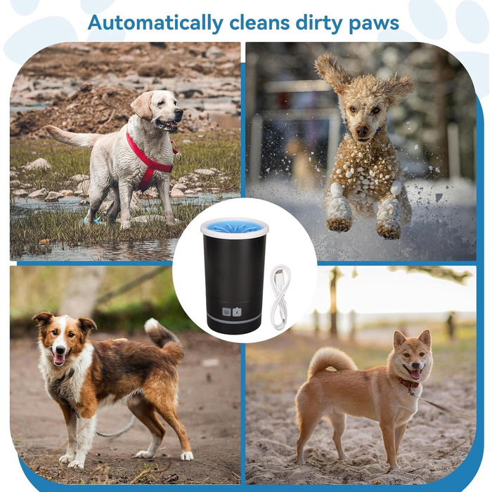 Автоматичний мийка лап для собак, електричний мийник лап, портативний мийник лап, мийка лап для собак маленьких, середніх та великих порід