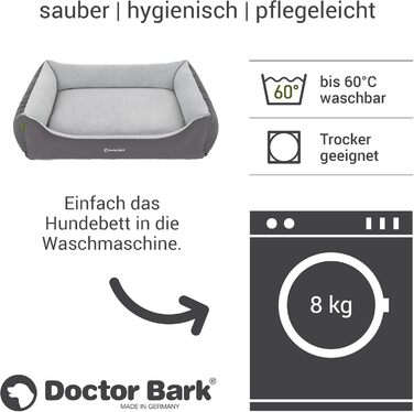 Крісло-лежанка для собак Doctor Bark GreenLabel XL (110x85 см, сірий) - зручне та міцне, Made in Germany