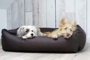 Водонепроникне ліжко для собак 4L Textil Koko великих порід, корзина для собак, знімний та пральний чохол, коричневий (100x80 см)