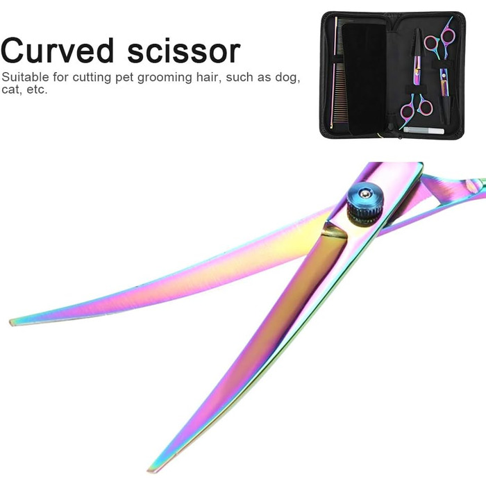 Набір ножиць для собак Sonew 6 шт. з нержавіючої сталі, кольоровий, для стрижки та грумінгу