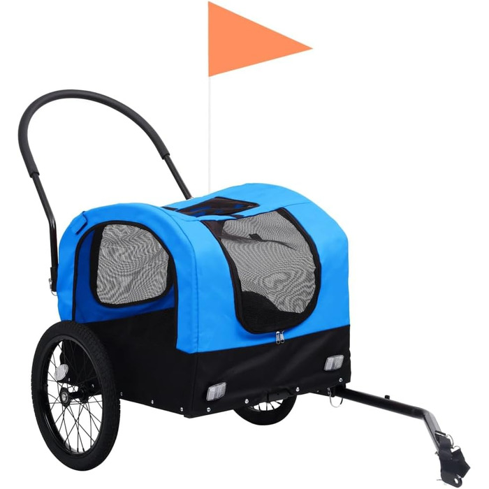 Причіп для велосипеда, 63,5x143x103 см, блакитний та чорний