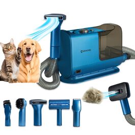 BEHOME Шерстьомашинка для собак з пилососом | 6-в-1 набір для догляду за тваринами та пилососом. Легко збирає шерсть, пилосос, машинка для стрижки та аксесуари для чищення. Тиха машинка для собак та котів BEHOME
