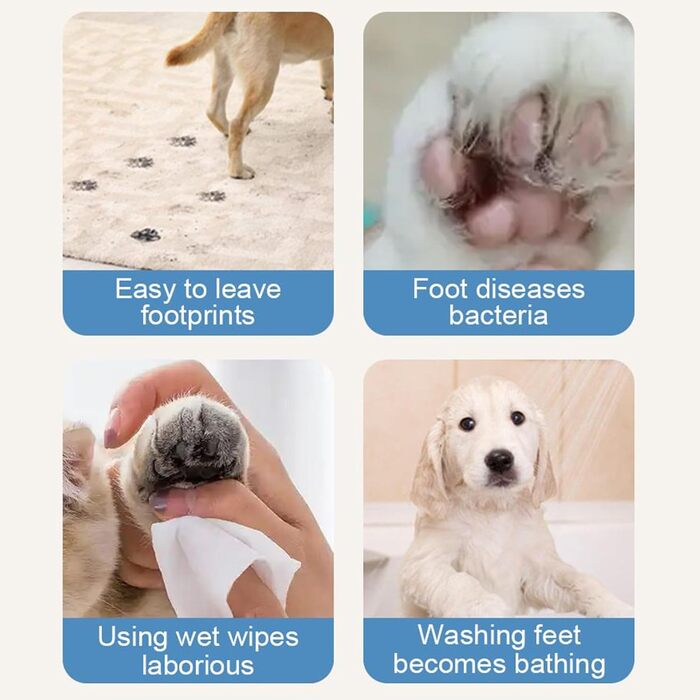 Автоматичний очищувач лап для собак Hogvinnatil | Пристрій для догляду за тваринами, захист від бризок | Для дому, подорожей, кемпінгу, прогулянок (Блакитний)
