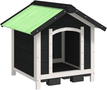 vidaXL Будка для собак сіра 65x65x61,5 см з масиву сосни