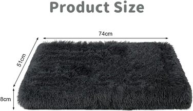 М'яке ліжко для собак та котів Aomig: квадратне, плюшеве, 75x50x8 см, сірий колір