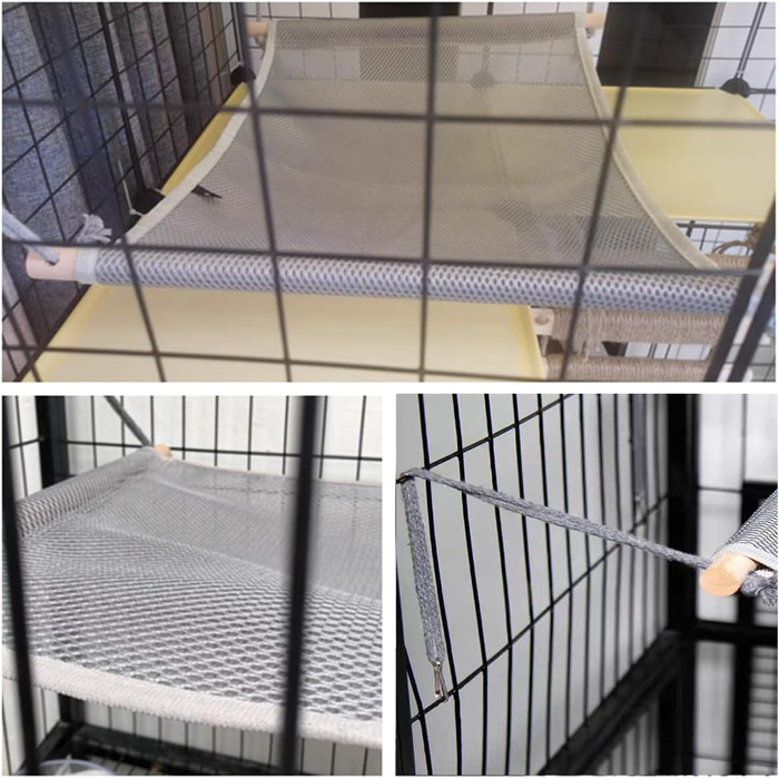 Підвісна лежанка для котів 58,4 x 39,4 см - м'яка, дихаюча, з дерев'яною підтримкою, для більшості порід