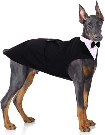 Елегантний костюм для собак: 2 шт. (фліга та бандана), чорний, L