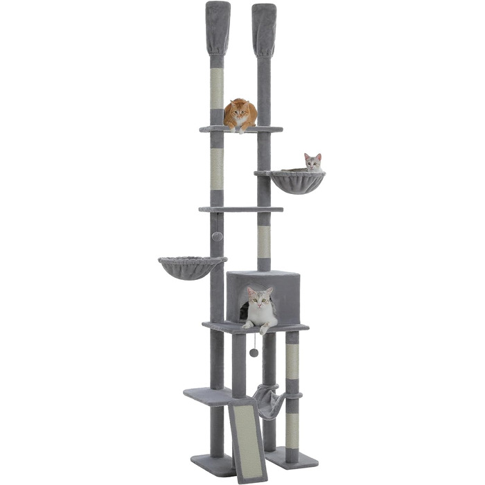 Дерево для котів PETEPELA з високою покрівлею та великою печерою (сірий)