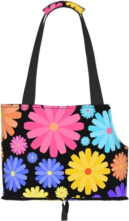 Сумка-переноска для котів та собак Paylamon, складана, для подорожей, транспортування в літаку, автобусі, метро (маленькі квіти)