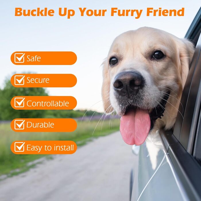 Ремінь безпеки для собак PetBonus в авто: міцний поводок-переноска для маленьких, середніх та великих собак (чорний)