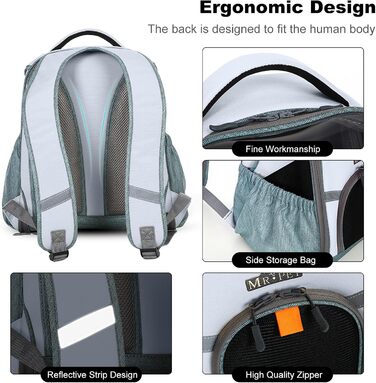 Рюкзак для собак та котів PETCUTE - дихаючий, з безпековою лінійкою та знімною підстилкою (до 8 кг, блакитний)