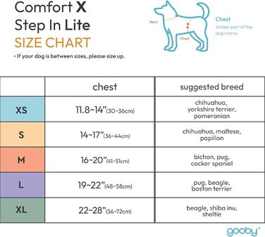 Шлея для собак Gooby Comfort X Step In Lite – не задушує, не знімається, з дихаючою сіткою, для малих і середніх порід, з швидкознімною пряжкою