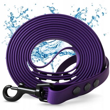 Повідець для собак (малих та великих) 10м, водонепроникний, міцний, довгий, фіолетовий
