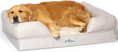 Ліжко для собак PetFusion з memory foam, 91 x 71 x 23 см, пісочник (плюш)