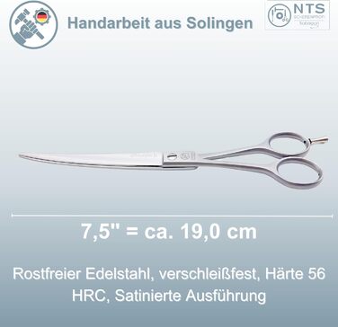 Преміум ножиці для собак NTS-Solingen: ножиці для худоби, ножиці для шерсті, ножиці для гриви, 22,8-23 см, нержавіюча сталь, Solingen, Німеччина