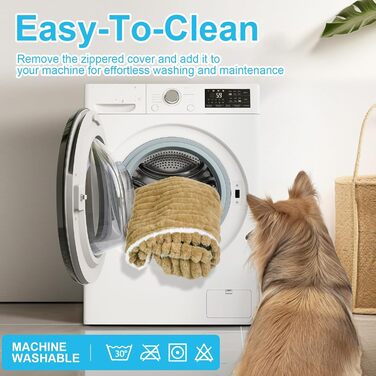 Комфортне ліжко для собак великих порід, знімний та пральний чохол, плюшеве ліжко Deluxe для клітки, неслизька підстилка для тварин, матрац для собачої будки (X-Large, Коричневий)