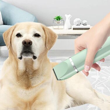 Професійна машинка для стрижки собак, бездротова, акумуляторна, для малих порід, тиха, для котів, вух, обличчя та задньої частини тіла, білий (зелений)