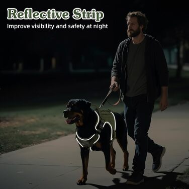 Тактичне обіднє нашийник для собак VavoPaw з MOLLE панеллю та світловідбиваючими смугами, армійного кольору, розмір L (45-80 фунтів)