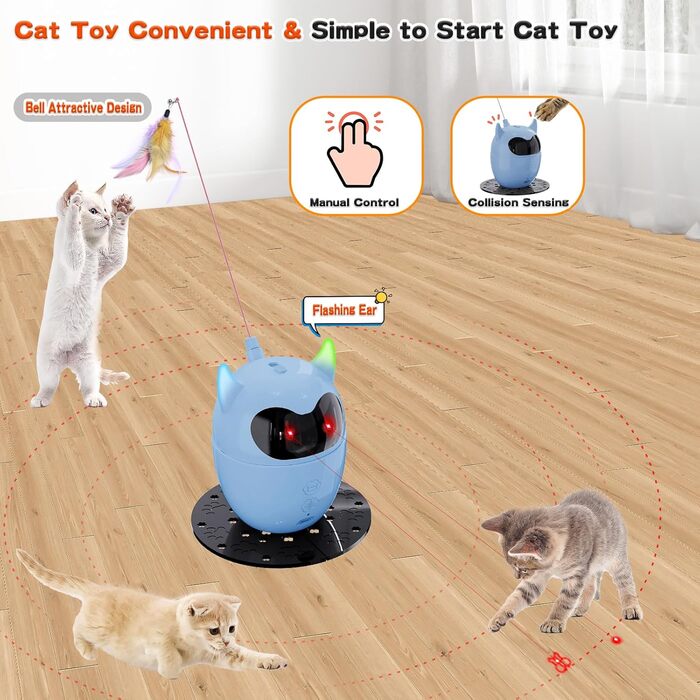 Інтерактивна іграшка для котів Spessn, автоматична з червоною крапкою, перезаряджувана, для котів/кошенят/собак (біла/блакитна)