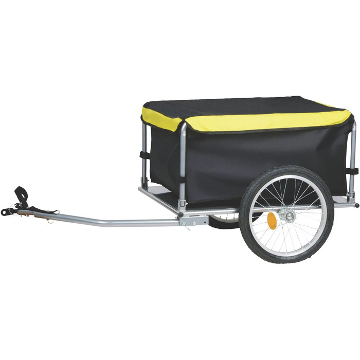 Причіп для велосипеда Dunlop – вантажний причіп з відбивачами та регульованим захистом від дощу – жовтий
