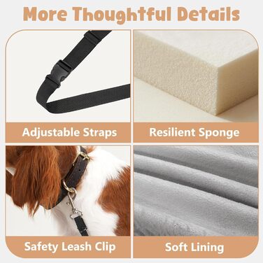 Автокрісло для собак Avont, до 14 кг, сіре, 50х50х40 см