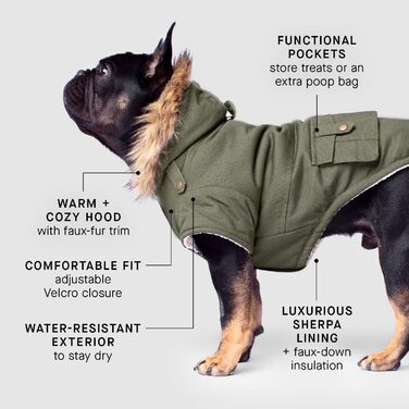 Зимова парка для собак Canada Pooch Alaskan Army, олива, розмір 10
