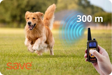 Електричний тренувальний нашийник для собак Save, чорна шкіра, розмір L/XL