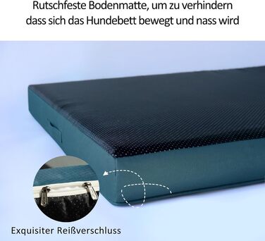 Ортопедичне ліжко для собак з Memory Foam, блакитне, розмір M. Ліжко для собак з шаруватого пінополіуретану, знімний, пральний чохол. Підходить для собак маленьких, середніх та великих порід.