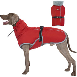 Водонепроникний теплий зимовий одяг для собак середніх порід, червоний, XL - куртка для собак