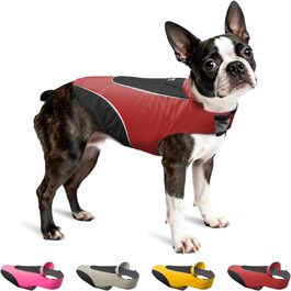 Дощовик для собак TSPRO Premium, червоний, водонепроникний, з світловідбиваючими смугами, для собак малих та середніх порід, розмір M (Обхват грудей 54-69 см, Обхват шиї 45-60 см, Довжина спини 39 см)