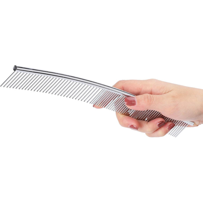 Гребінець для грумінгу собак з нержавіючої сталі, вигнутий носик, для видалення шерсті собак та котів (25 см)