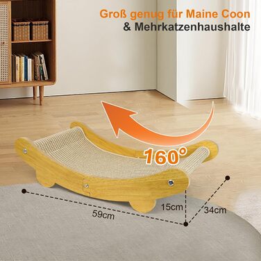 LUMIN TUTU Двостороння кігтеточка та ліжко для котів, 59x34 см, міцна та багаторазова, без виділення ворсу