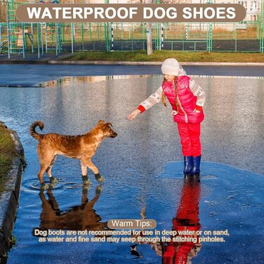 Зимові чоботи для собак великих порід від Expawlorer: захист від холоду, снігу та дощу. Нековзна підошва, водонепроникність, розмір 7 (2.95'x2.99' (L*W), 4 шт. в упаковці)