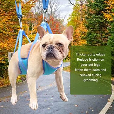 Гамак для домашніх тварин OKOVO, дихаючий, запобігає натиранню, регульовані ремені, шлейка для маленьких тварин (L), блакитний