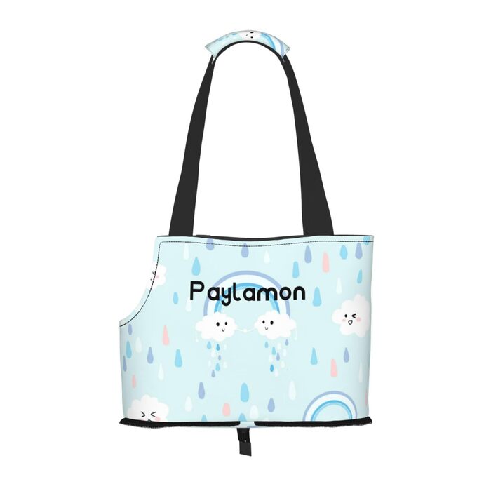 Сумка-переноска для котів та собак маленьких порід Paylamon, складна, для подорожей, у літак/автобус (хмари)