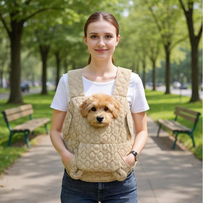 Рюкзак для собак і котів Sghtil: зручний, вентильований, для прогулянок та подорожей (Khaki)