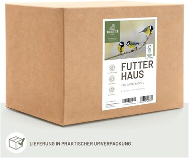 Велике годівничка для птахів з натурального дерева Wildtier Liebe XL - годівниця для птахів, стійка до погодних умов