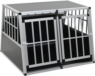 Транспортна переноска для собак Gecheer, розкладна переноска XXL для великих собак, алюміній та MDF, для безпечного транспортування в автомобілі (94 x 88 x 69 см)
