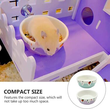 Миски для хом'яків Balacoo, круглі, керамічні, 2 шт. - для дрібних тварин, кроликів, мишей, морських свинок, їжаків, фіолетовий/блакитний