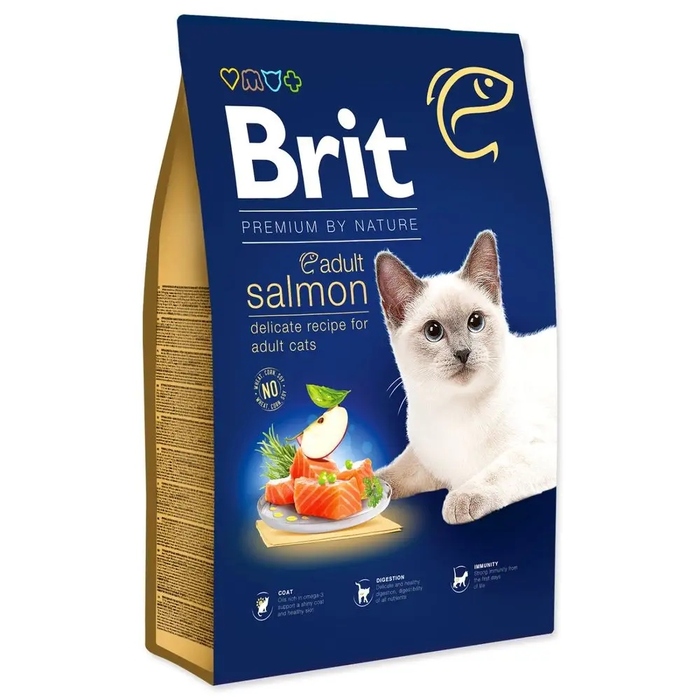 Сухий корм для дорослих котів Brit Premium з лососем, 8 кг