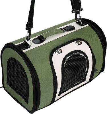 Транспортна сумка для тварин: переноска для собак та котів, зелена, 41x23x25 см
