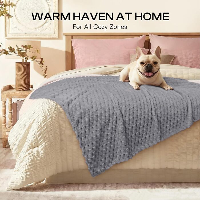 М'яка ковдра для собак та котів Luciphia, 3 шт. у наборі, 52x76 см, фланель, рожева, бежева, сіра