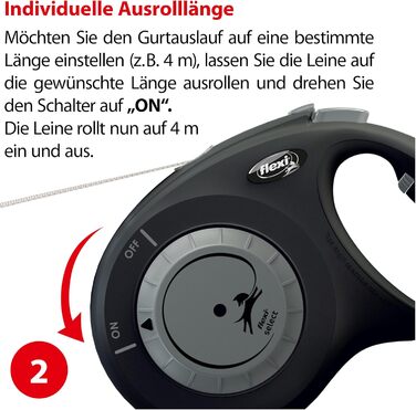 Flexi Select повідок для собак, чорний, 7 м, регулювання 0-7 м, до 25 кг