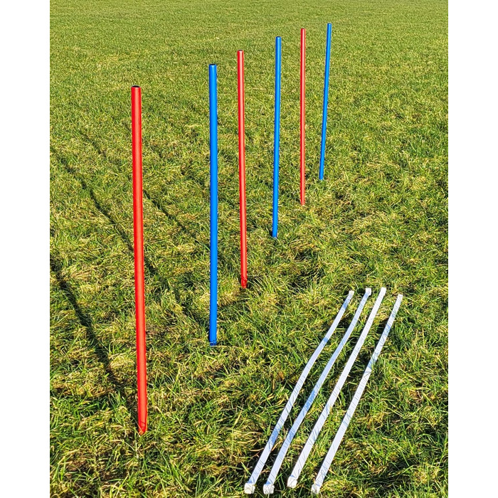 Набір для фристайлу Wuzzmann Agility: 4 боулінгові/тренувальні арки + 6 шлагбаумів (червоний/синій)
