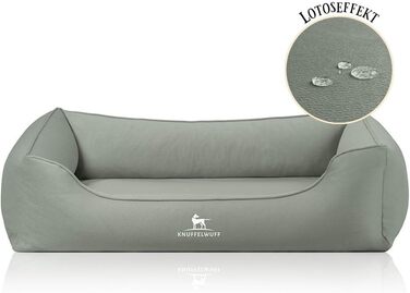 Ортопедичне ліжко для собак Knuffelwuff Oliver, XXL, м'ятного кольору | Зносостійке покриття з ефектом замші | Memory Foam | Водовідштовхувальне, пране | Для захисту суглобів, міцне, для собак маленьких та великих порід, розмір 120 x 85 x 25 см