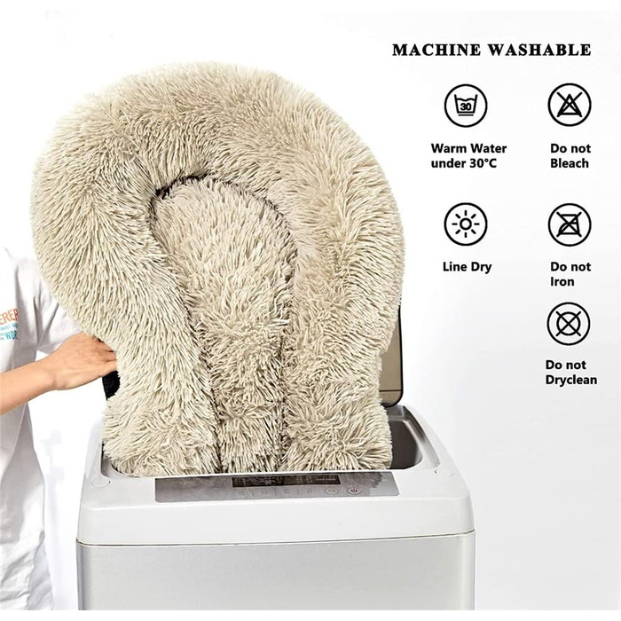 М'яке кругле ліжко для собак та котів Lukery з плюшу, зручне донат-кільце, м'яке ліжко для собак та котів, підходить для маленьких, середніх та великих тварин (70см, золотисто-жовтий)