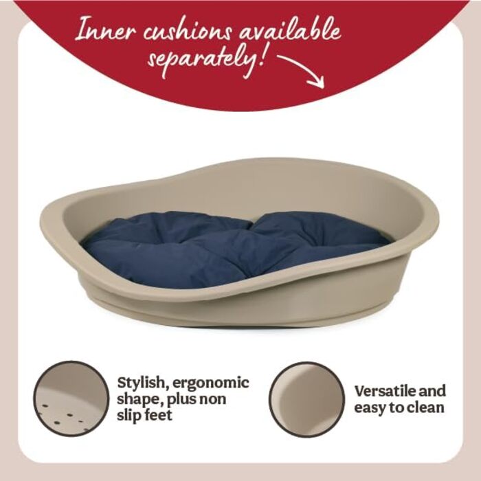 Гарне собаче ліжко Rosewood Sonny з пластику, мокко, 95 x 68 x 27 см