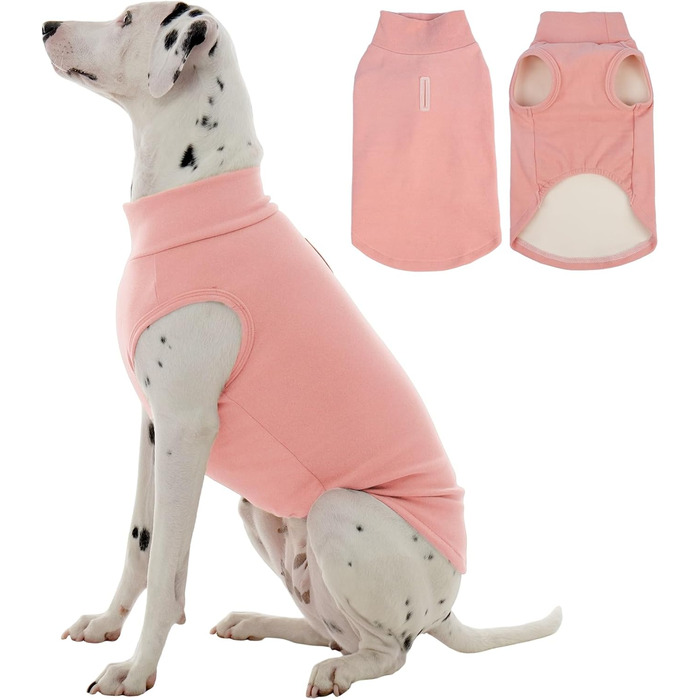 Теплий флісовий пуловер для собак Kuoser XL, рожевий: зручний одяг для великих собак