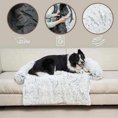 Крісло-ліжко для собак Amazinggirl: 100 x 85 см, м'яке, для маленьких, середніх та великих собак, захист дивану, кошик, лежанка