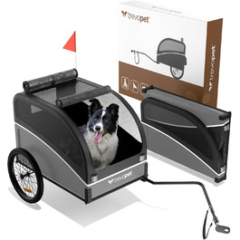 Фаркоп для велосипеда з собакою - Складаний фаркоп для велосипеда для собак до 40 кг, з відбивачами, водовідштовхувальний, сумісний з електровелосипедами, чорно-сірий